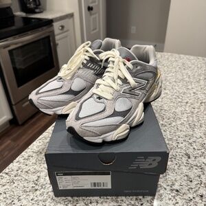 New Balance Gray and Cream Sneakers